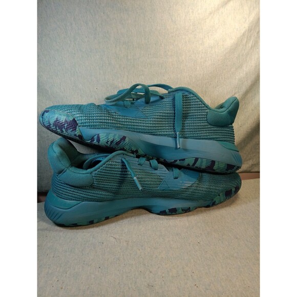 Adidas Pro Bounce blue/green shoes Sz 12, camo soles - Picture 1 of 6